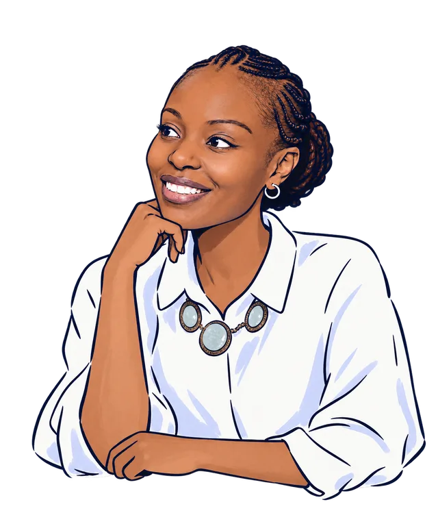 Illustration of Grace Thuo listening
