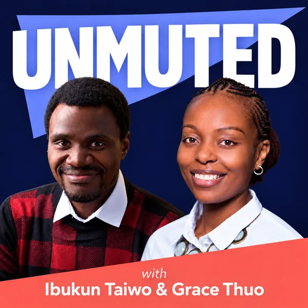 Unmuted Comms cover with Ibukun Taiwo on the left and Grace Thuo on the right